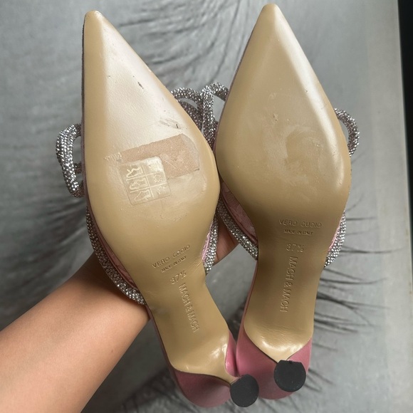 🌺MACH & MACH🌺 Double Bow Floral Lace Mules in Pink Size: 37.5 - Picture 14 of 14